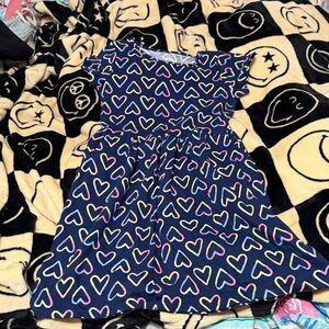 Jumping Beans Navy Heart Print Kids Dress